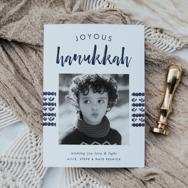 Skissad flotta | Hanukkah-fotokort Julkort (Skapare uppladdad)