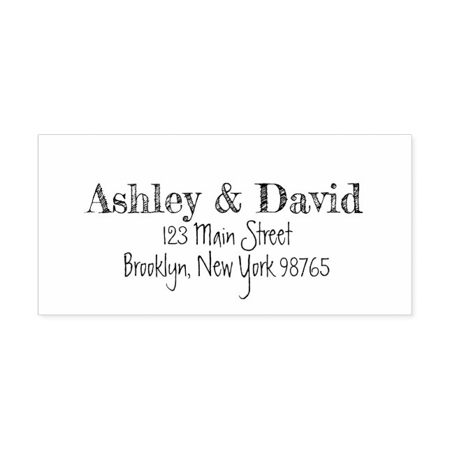 Skissad handskriven Returadress Självfärgande Stämpel (Design)