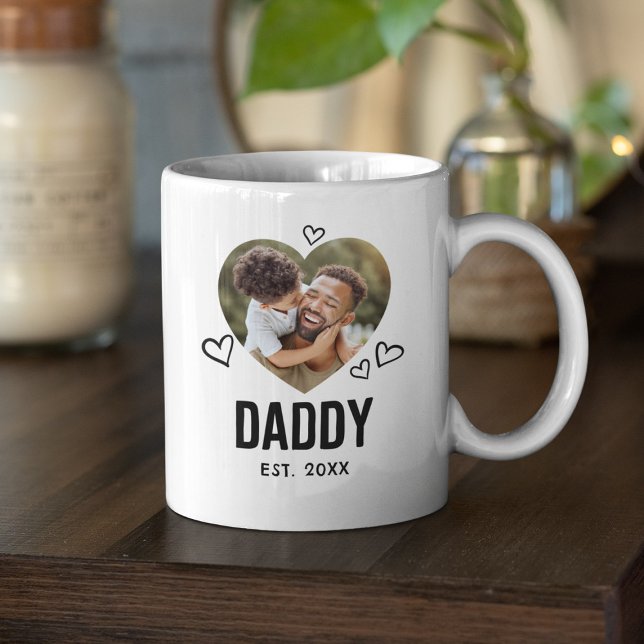 Skissad Pappa Hjärta Foto Kaffemugg (Skapare uppladdad)