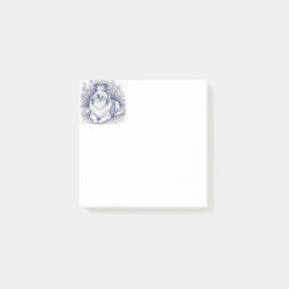 Skissad stil Sheltie Post-it Block