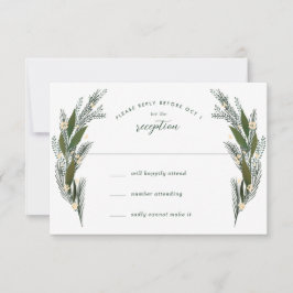 Skissade blommor blad grönska vit bröllop OSA kort