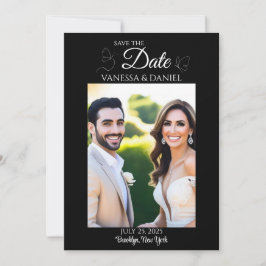 Skissade fjärilar Spara datum fotokort Spara Datumet