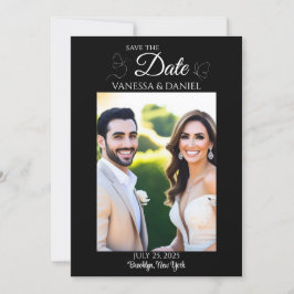 Skissade fjärilar Spara datum fotokort Spara Datumet