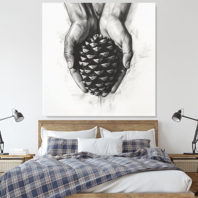 Skissade händer med kott canvastryck (Insitu (sovrum))