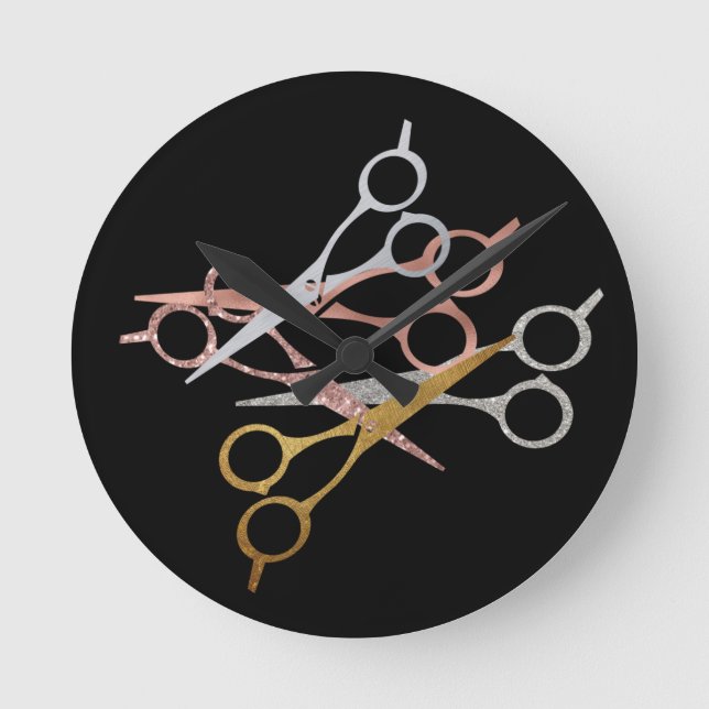 Skissar i Stylist Ro Guld Silver Glitter Rund Klocka (Framsida)