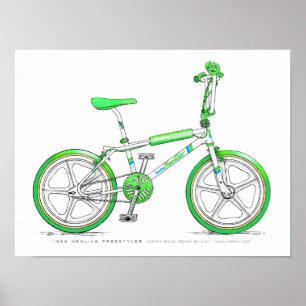 Skissar läka LixBMX för Freestyler 86 vintage BMX Poster
