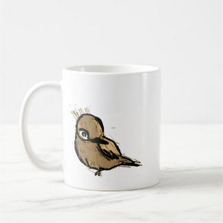 Skissartad Brun Fågelillustration Kaffe Mugg