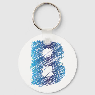 Skissat brev B Keychain Nyckelring