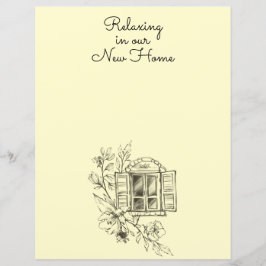 Skissat husfönster Scrapbookpapper