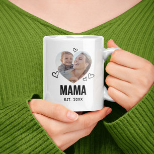 Skissat Mamma Heart Photo Kaffemugg