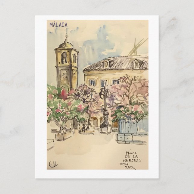 Skissbokssidor. Málaga m9 Vykort (Framsida)