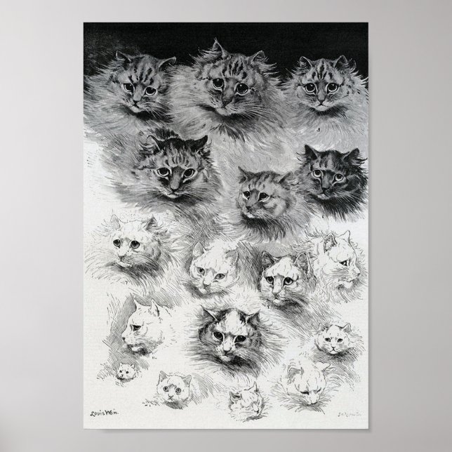 Skisser av katten, Louis Wain Poster (Framsidan)