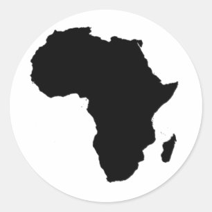 Skissera av afrika runt klistermärke