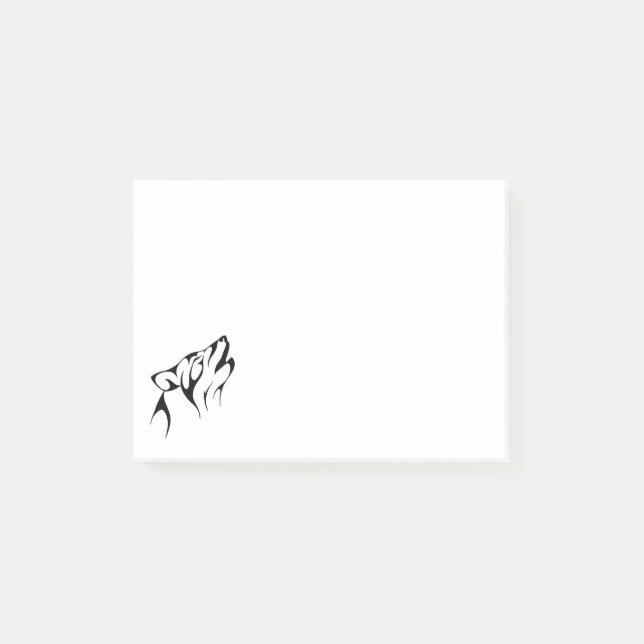 Skissera av att tjuta för varg post-it block (Framsida)