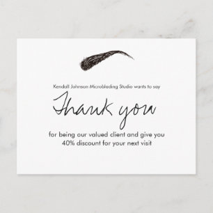 Skisserad Brow Microblading Tack Rabatt Vykort