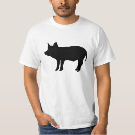 Skisserar den Piggy silhouetten för den svart Tee Shirt