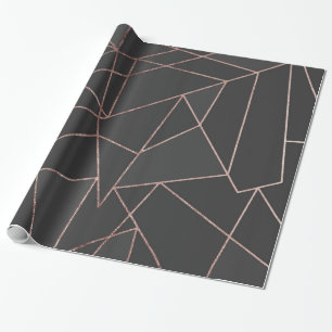 Skisserar rosa guld- geometriska för chic på sva presentpapper