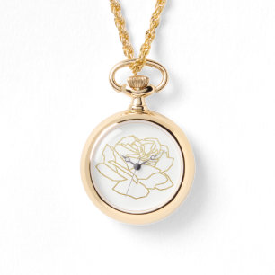 skisskuren blomma från guld ro armbandsur