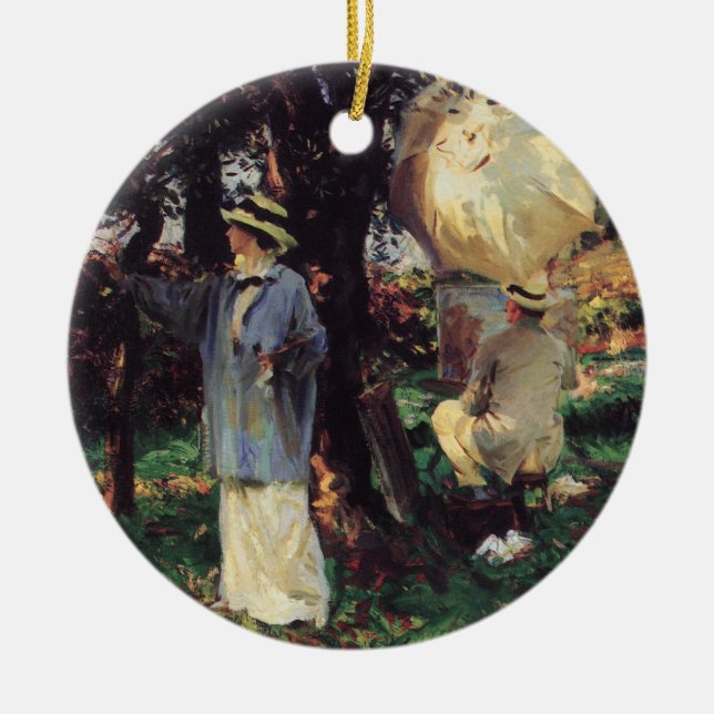 Skissmakarna av John Singer Sargent Julgransprydnad Keramik (Framsidan)
