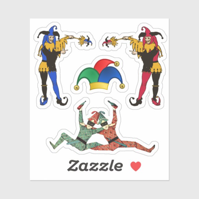 Skitbokad jesters April-dag Klistermärken (Ark)