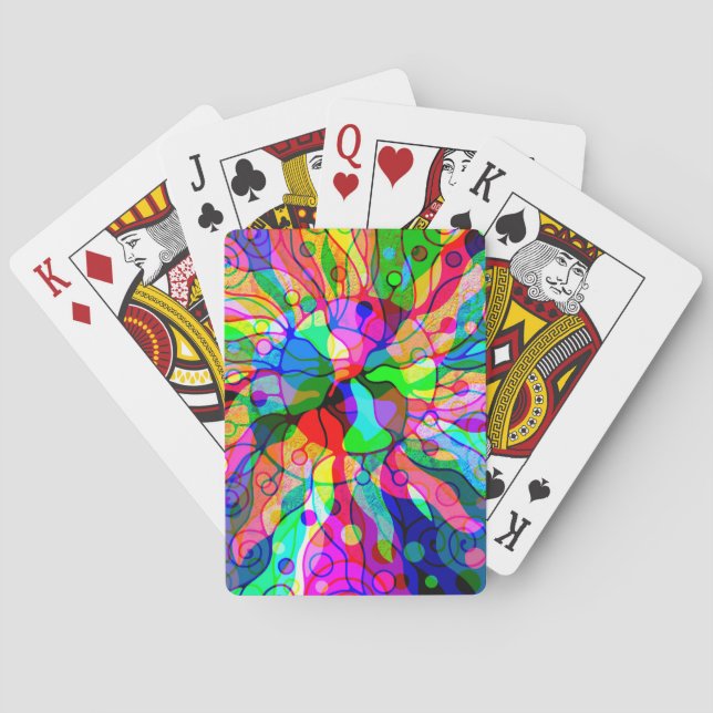 Skitning av fantasy Art - Abstrakt Neon Shift 1 Casinokort (Baksidan)