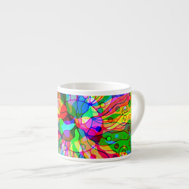 Skitning av fantasy Art - Abstrakt Neon Shift 1 Espressomugg (Framsida höger)