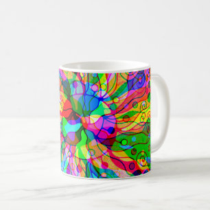Skitning av fantasy Art - Abstrakt Neon Shift 1 Kaffemugg