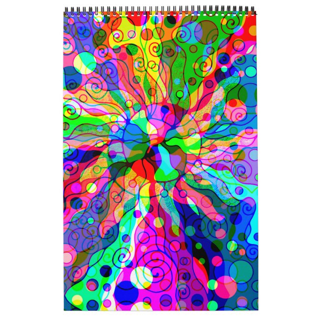 Skitning av fantasy Art - Abstrakt Neon Shift 1 Kalender (Omslag)