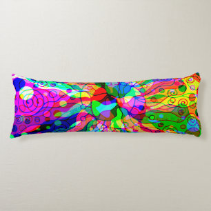 Skitning av fantasy Art - Abstrakt Neon Shift 1 Kroppskudde