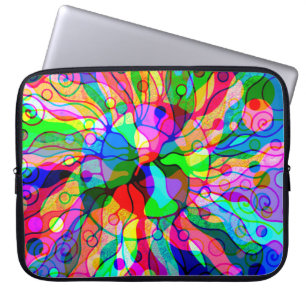 Skitning av fantasy Art - Abstrakt Neon Shift 1 Laptop Fodral