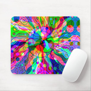 Skitning av fantasy Art - Abstrakt Neon Shift 1 Musmatta