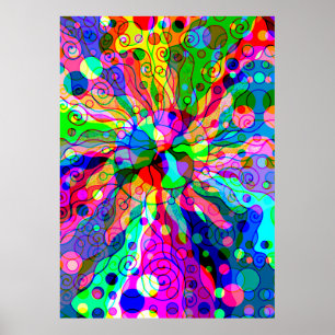 Skitning av fantasy Art - Abstrakt Neon Shift 1 Poster