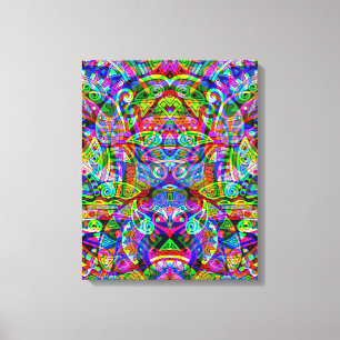 Skitning av fantasy Art - Abstrakt Neon Shift 3 Canvastryck