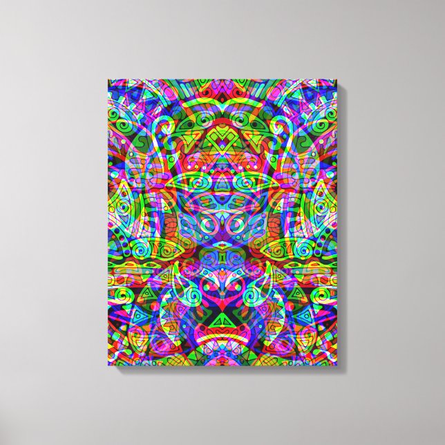 Skitning av fantasy Art - Abstrakt Neon Shift 3 Canvastryck (Framsida)