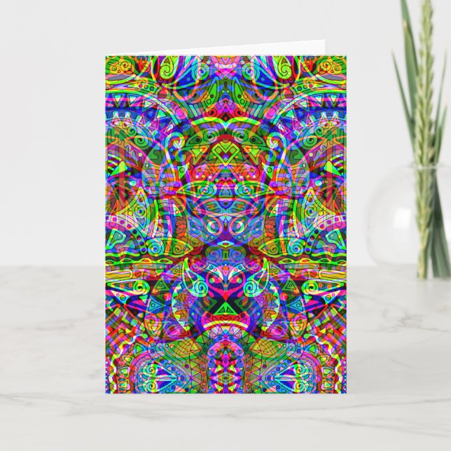 Skitning av fantasy Art - Abstrakt Neon Shift 3 Kort (Framsida)