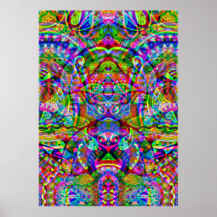 Skitning av fantasy Art - Abstrakt Neon Shift 3 Poster