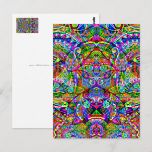 Skitning av fantasy Art - Abstrakt Neon Shift 3 Vykort
