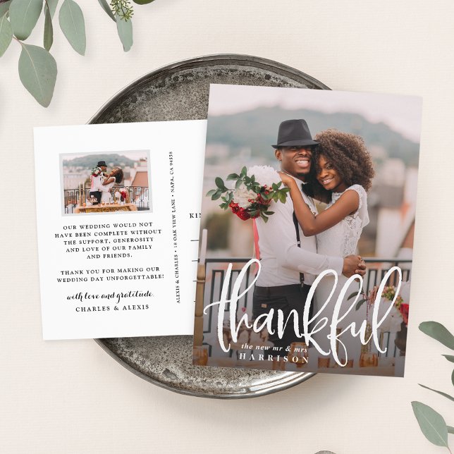 Skitningsbart tack | Bröllop Photo Tack Vykort (Skapare uppladdad)