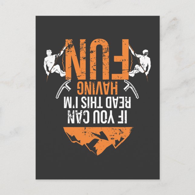 Skitstigning i Humor Vykort (Framsida)