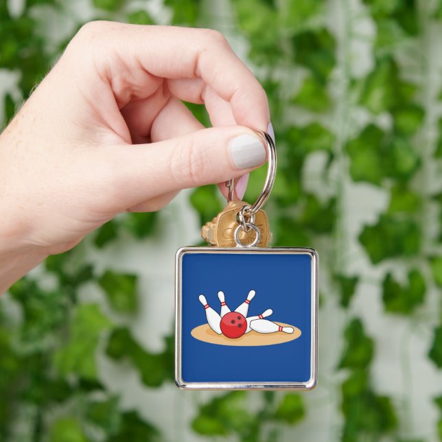 Skittlar med skärande skal fyrkantig silverfärgad nyckelring (Hand)