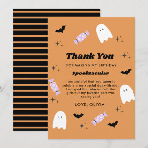 Skittoktaculärt tackkort från Halloween-födelsedag Tack Kort