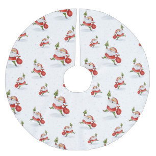 Skittomten Kute Jul Vattenfärg Mönster Julgransmatta Borstad Polyester