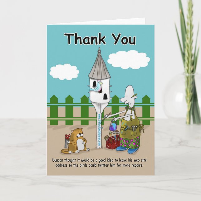 Skittra mig lustigt Tack för kortet (Framsida)