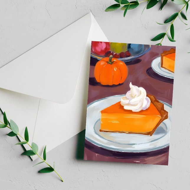 Skiva av pumpapaj | Glad tacksägelsedag Helg Vykort (Skapare uppladdad)