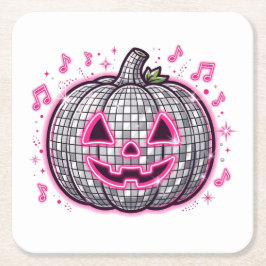 Skiva Disco Pumpa Halloweenfest Tallrik Underlägg Papper Kvadrat