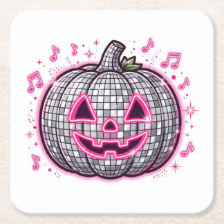 Skiva Disco Pumpa Halloweenfest Tallrik Underlägg Papper Kvadrat