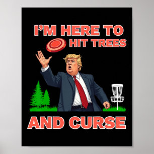 Skiva Golf Shirt funny Slå Träd och Curse Retro di Poster