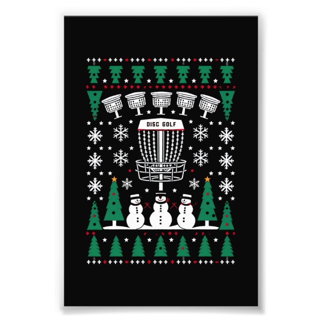Skiva Golf Ugly jul Sweater Pajama Gifts Fototryck (Framsidan)