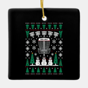 Skiva Golf Ugly jul Sweater Pajama Gifts Julgransprydnad Keramik
