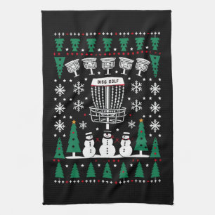 Skiva Golf Ugly jul Sweater Pajama Gifts Kökshandduk